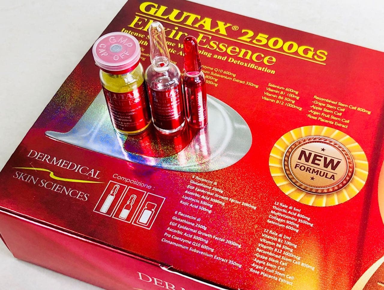 Glutax 2500GS Elixir Essence 36pcs | Premium Glutathione Formula | Made in Italy